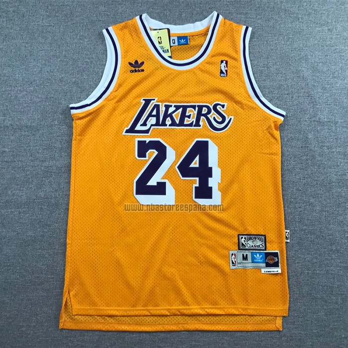 Camiseta Los Angeles Lakers Kobe Bryant NO 24 Retro Amarillo